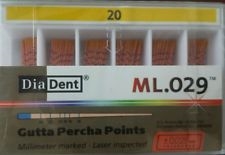 Diadent Gutta PerchaÂ Points Size 20 ISOÂ Color Coded Box of 120