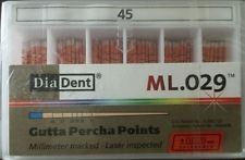 Diadent Gutta PerchaÂ Points Size 45 ISOÂ Color Coded Box of 120