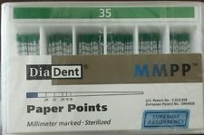 Diadent Absorbent Paper Points Size 35 ISO Color Coded Box of 200