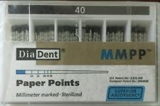 Diadent Absorbent Paper Points Size 40 ISO Color Coded Box of 200