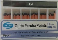 F4 Gutta Percha Points HTM Box of 60 Dental Root Canal Compatible With Protaper
