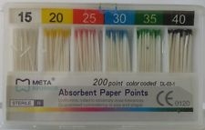 Absorbent Paper Points 15-40 Assorted Color Coded Box of 200Â Meta Biomed Dental